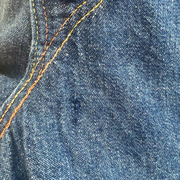 Vintage Rainbow Stitch Wide Leg Denim Jeans - Picture 7 of 10